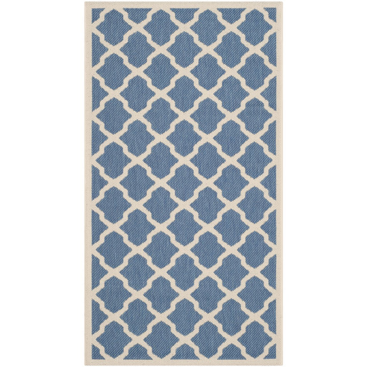 SAFAVIEH Indoor Outdoor CY6903-243 Courtyard Blue / Beige Rug Image 1