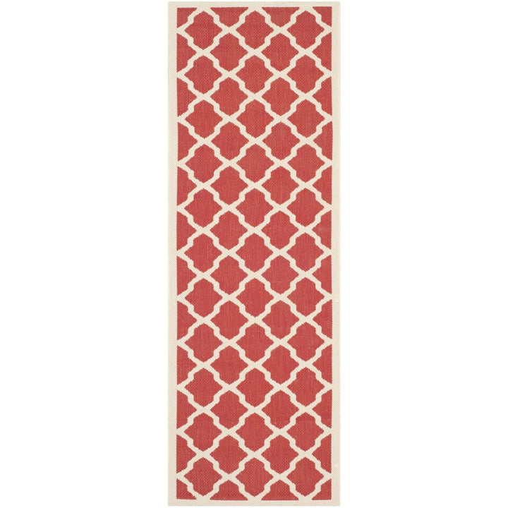 SAFAVIEH Outdoor CY6903-248 Courtyard Collection Red / Bone Rug Image 1