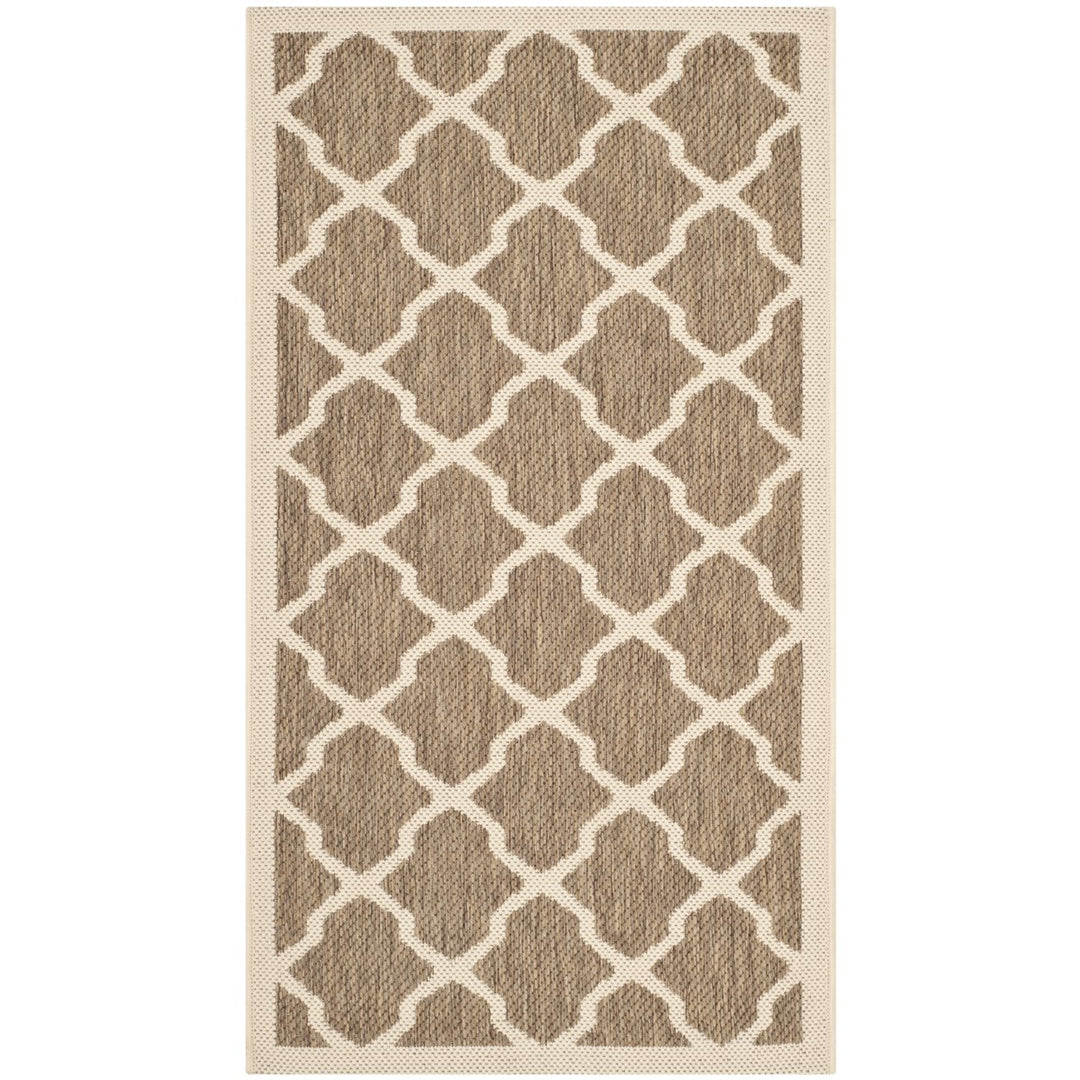 SAFAVIEH Indoor Outdoor CY6903-242 Courtyard Brown / Bone Rug Image 1