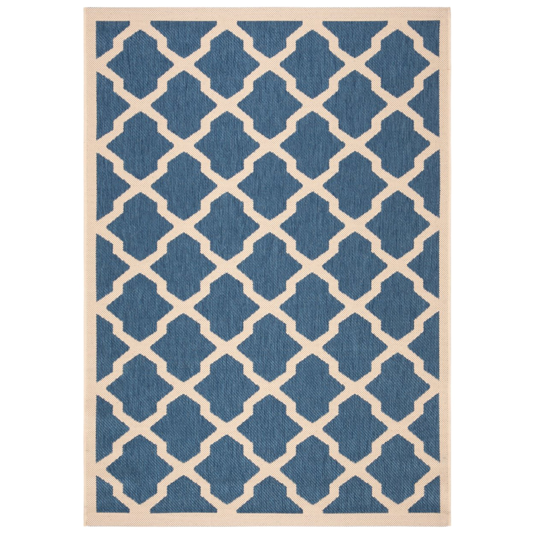 SAFAVIEH Indoor Outdoor CY6903-243 Courtyard Blue / Beige Rug Image 1