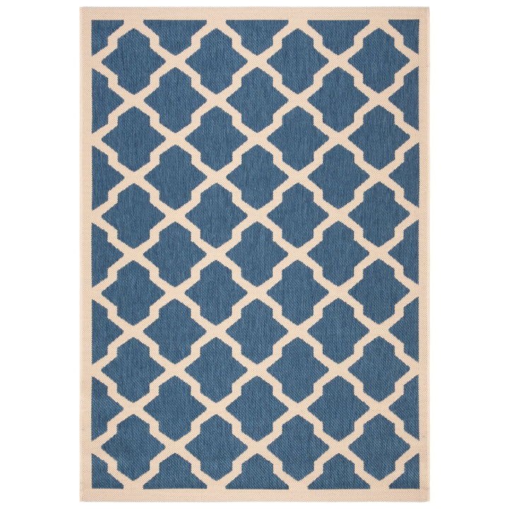 SAFAVIEH Indoor Outdoor CY6903-243 Courtyard Blue / Beige Rug Image 1