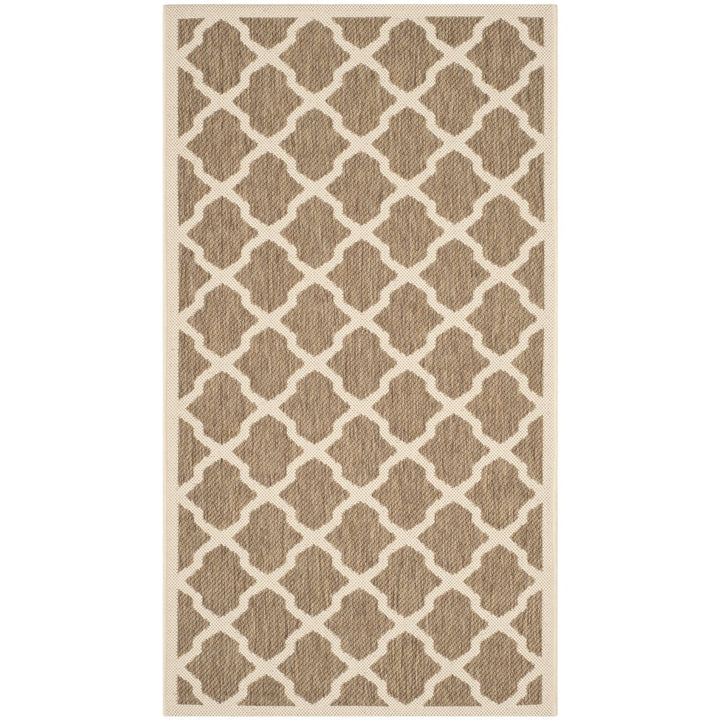 SAFAVIEH Indoor Outdoor CY6903-242 Courtyard Brown / Bone Rug Image 1