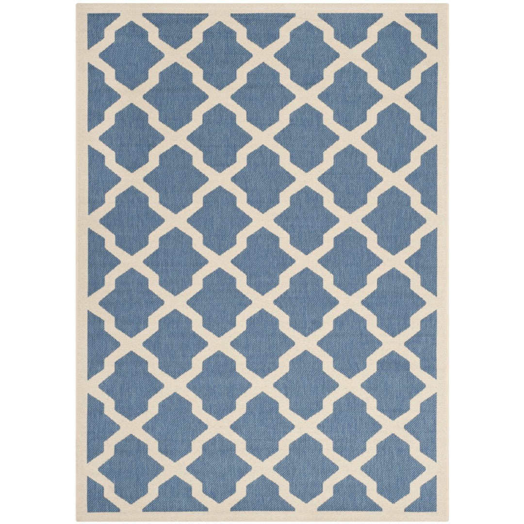 SAFAVIEH Indoor Outdoor CY6903-243 Courtyard Blue / Beige Rug Image 12