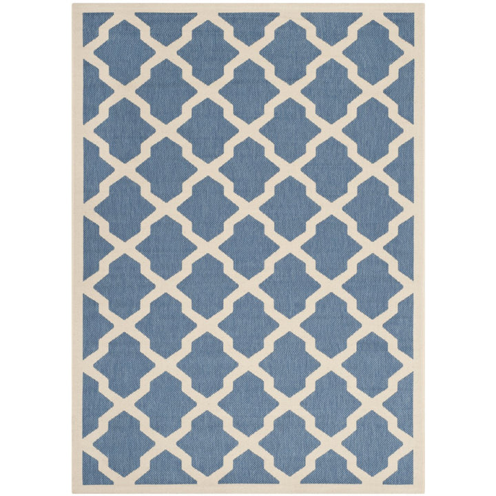 SAFAVIEH Indoor Outdoor CY6903-243 Courtyard Blue / Beige Rug Image 1