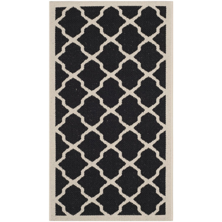 SAFAVIEH Indoor Outdoor CY6903-266 Courtyard Black / Beige Rug Image 1