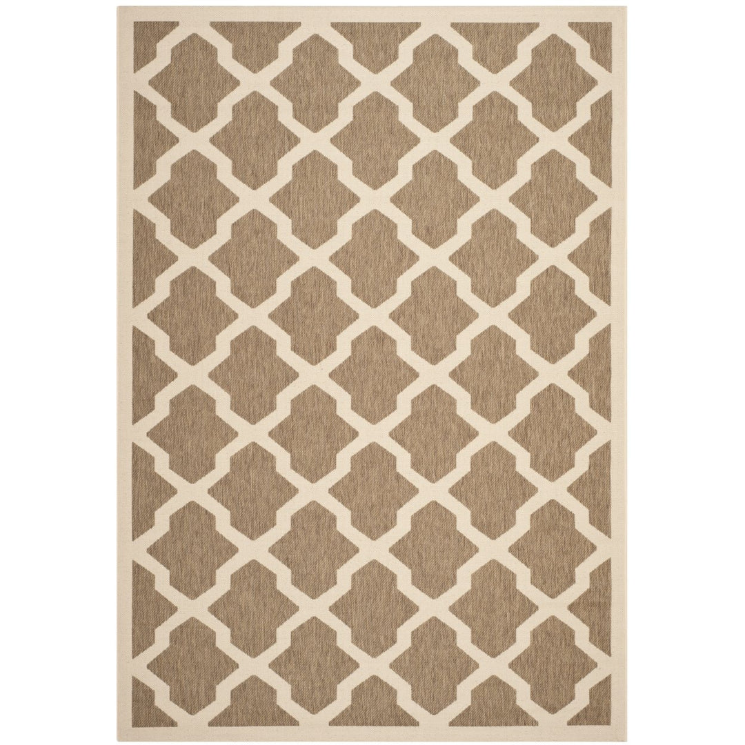 SAFAVIEH Indoor Outdoor CY6903-242 Courtyard Brown / Bone Rug Image 1