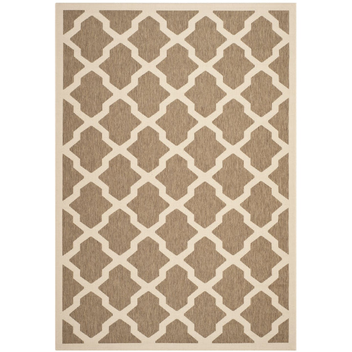 SAFAVIEH Indoor Outdoor CY6903-242 Courtyard Brown / Bone Rug Image 1