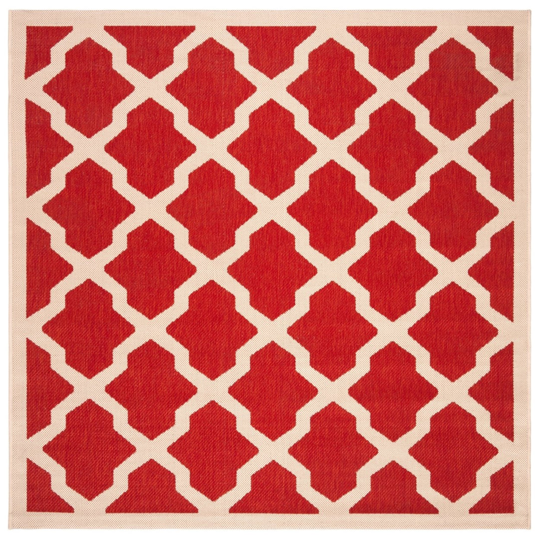 SAFAVIEH Outdoor CY6903-248 Courtyard Collection Red / Bone Rug Image 1