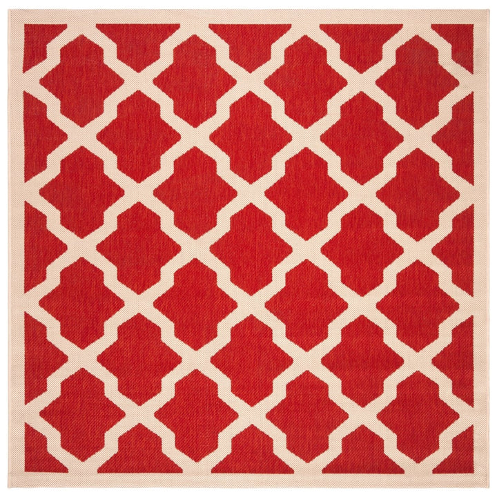 SAFAVIEH Outdoor CY6903-248 Courtyard Collection Red / Bone Rug Image 1