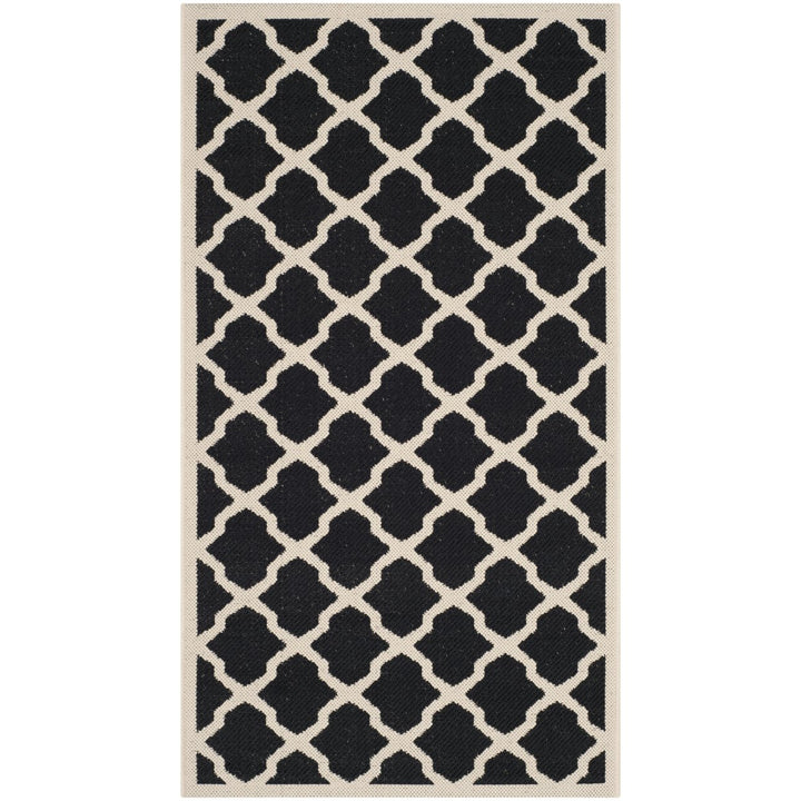 SAFAVIEH Indoor Outdoor CY6903-266 Courtyard Black / Beige Rug Image 1