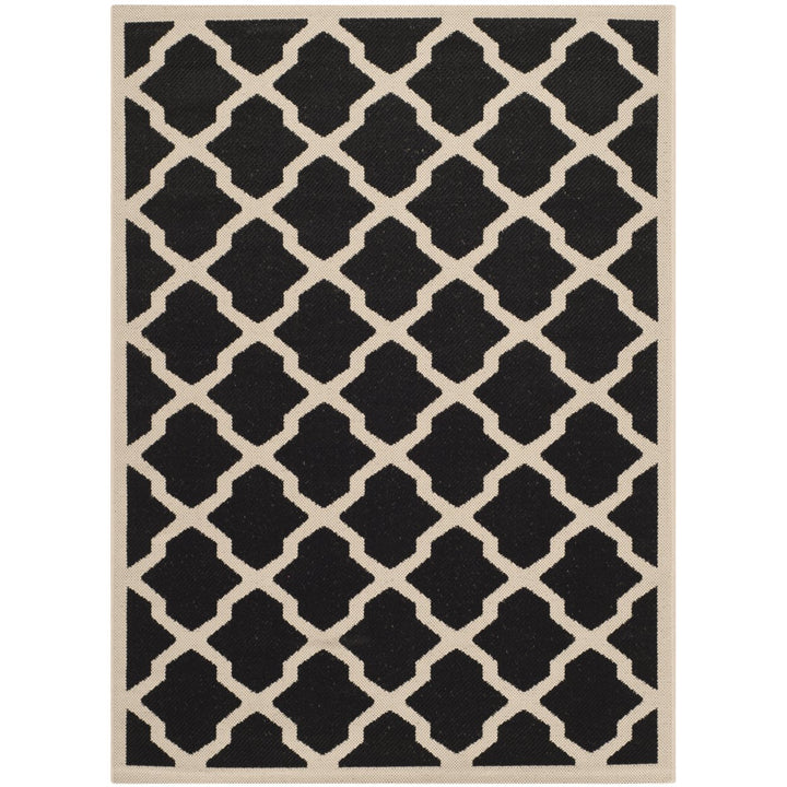 SAFAVIEH Indoor Outdoor CY6903-266 Courtyard Black / Beige Rug Image 1