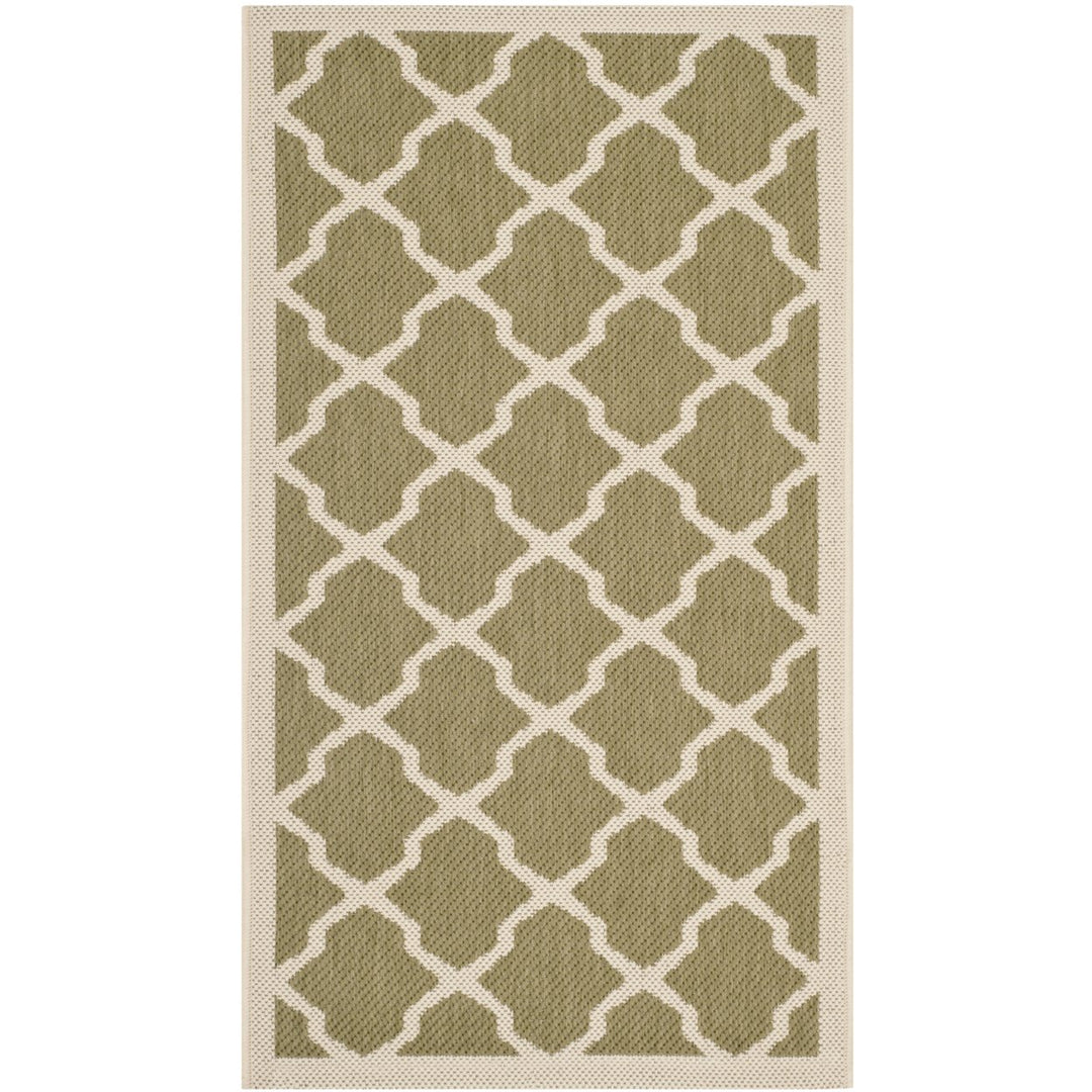 SAFAVIEH Indoor Outdoor CY6903-244 Courtyard Green / Beige Rug Image 1