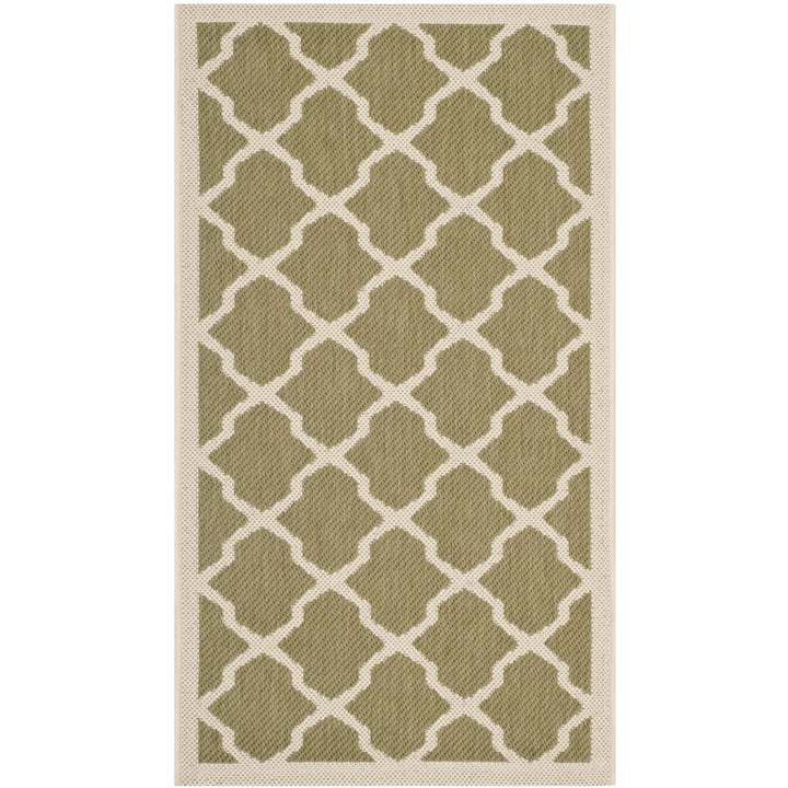 SAFAVIEH Indoor Outdoor CY6903-244 Courtyard Green / Beige Rug Image 1