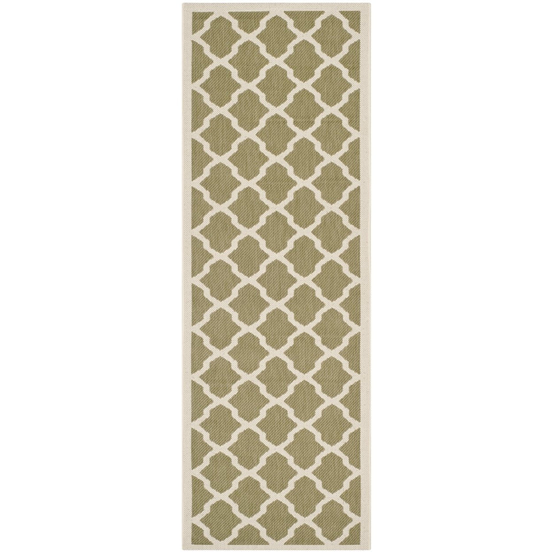 SAFAVIEH Indoor Outdoor CY6903-244 Courtyard Green / Beige Rug Image 1