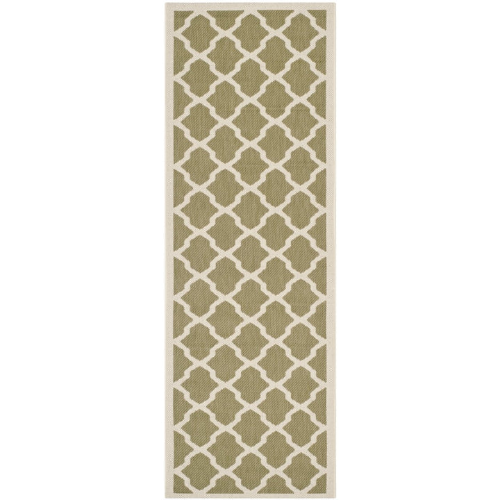 SAFAVIEH Indoor Outdoor CY6903-244 Courtyard Green / Beige Rug Image 1