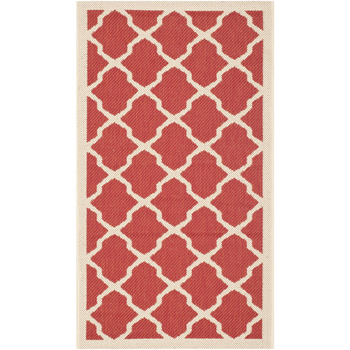 SAFAVIEH Outdoor CY6903-248 Courtyard Collection Red / Bone Rug Image 8