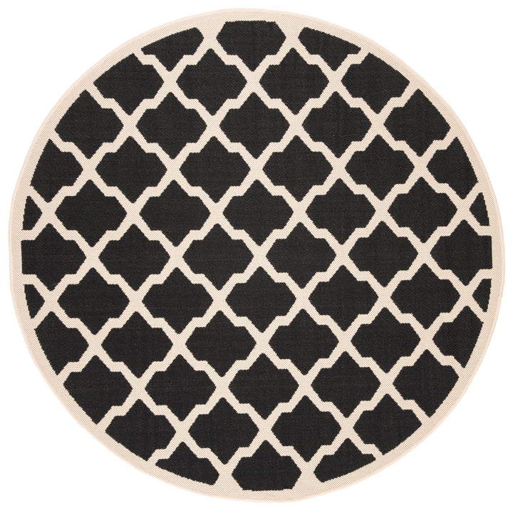 SAFAVIEH Indoor Outdoor CY6903-266 Courtyard Black / Beige Rug Image 1