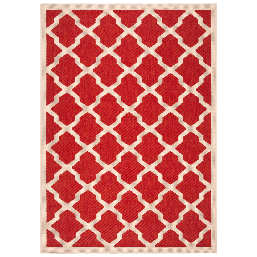 SAFAVIEH Outdoor CY6903-248 Courtyard Collection Red / Bone Rug Image 9