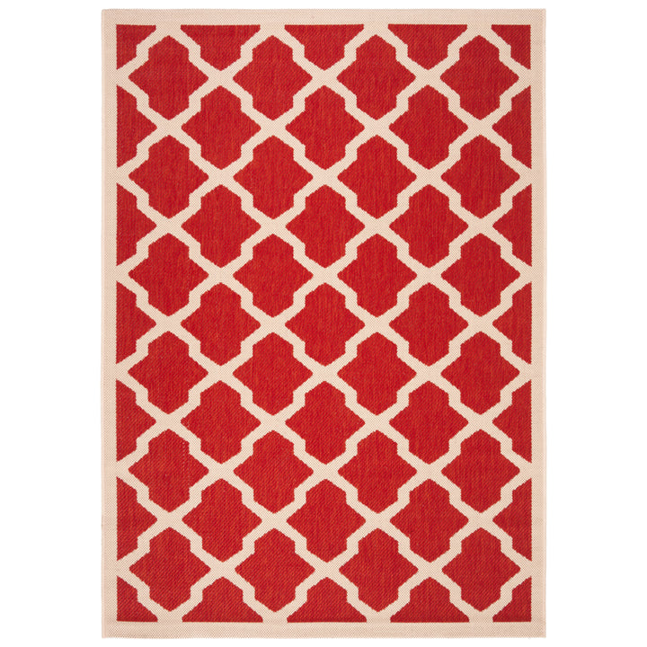 SAFAVIEH Outdoor CY6903-248 Courtyard Collection Red / Bone Rug Image 9