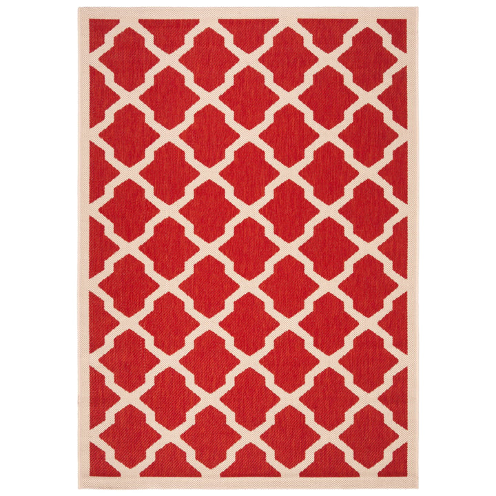 SAFAVIEH Outdoor CY6903-248 Courtyard Collection Red / Bone Rug Image 1