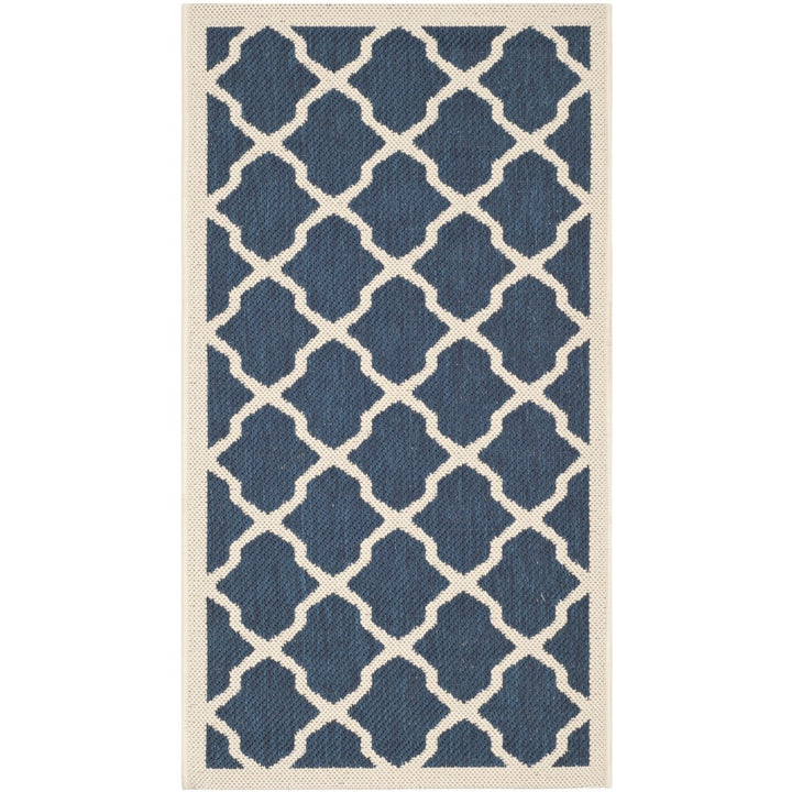 SAFAVIEH Indoor Outdoor CY6903-268 Courtyard Navy / Beige Rug Image 1