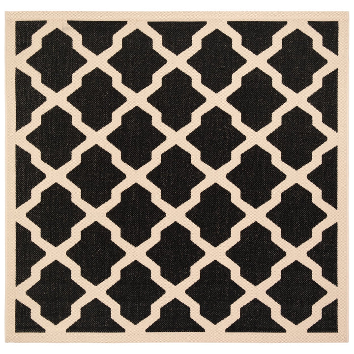 SAFAVIEH Indoor Outdoor CY6903-266 Courtyard Black / Beige Rug Image 1