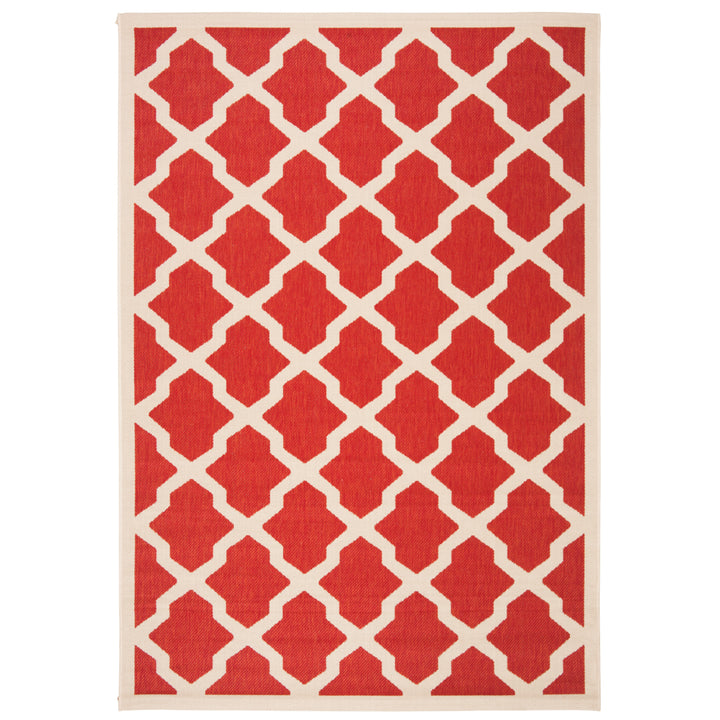 SAFAVIEH Outdoor CY6903-248 Courtyard Collection Red / Bone Rug Image 10
