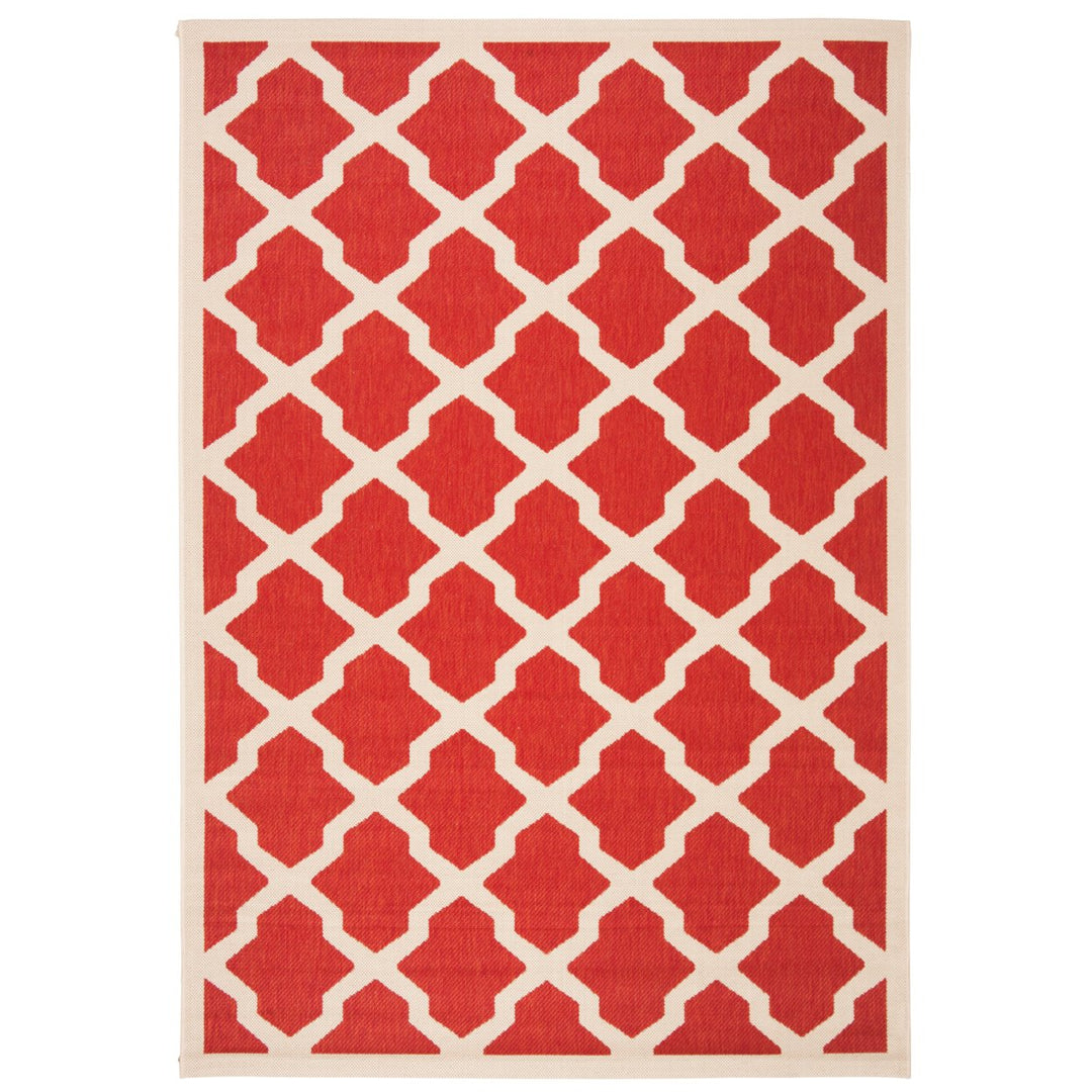 SAFAVIEH Outdoor CY6903-248 Courtyard Collection Red / Bone Rug Image 1