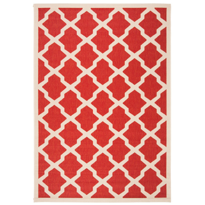 SAFAVIEH Outdoor CY6903-248 Courtyard Collection Red / Bone Rug Image 1