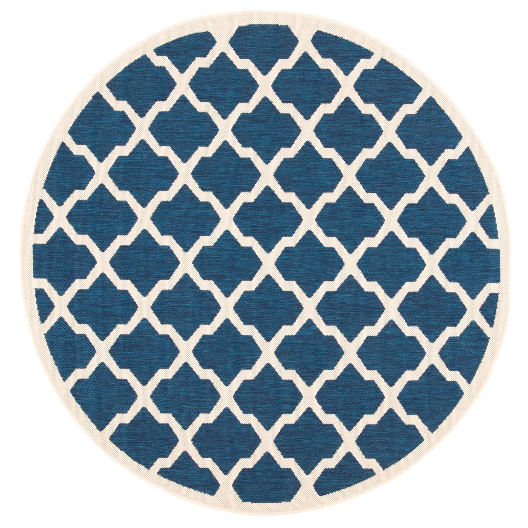 SAFAVIEH Indoor Outdoor CY6903-268 Courtyard Navy / Beige Rug Image 1