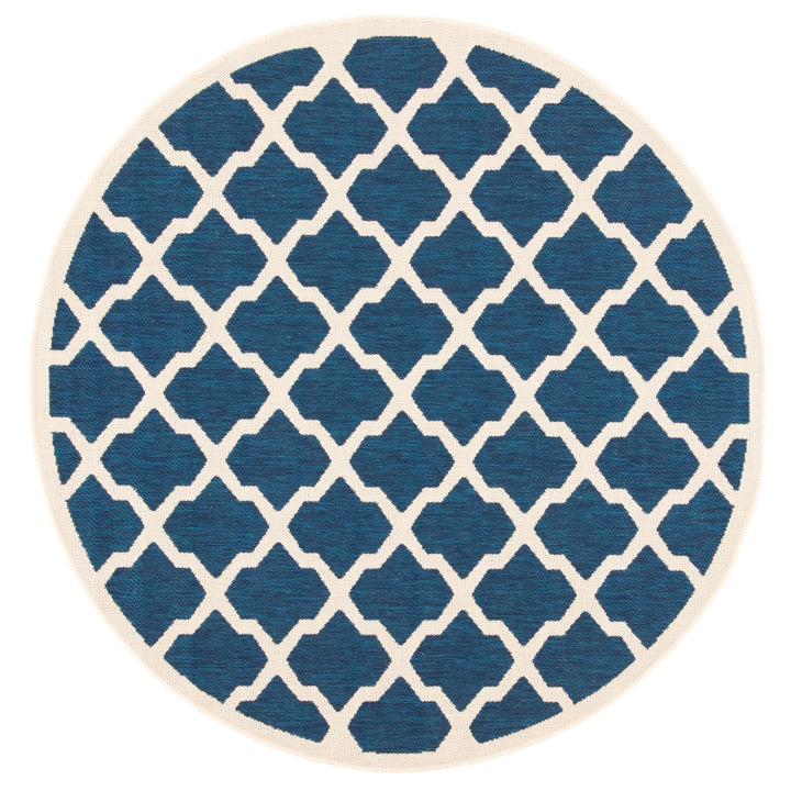 SAFAVIEH Indoor Outdoor CY6903-268 Courtyard Navy / Beige Rug Image 1