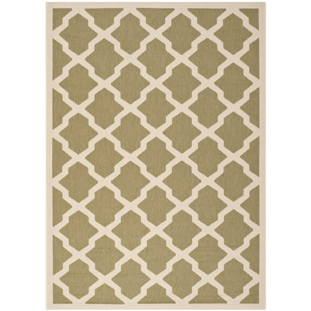 SAFAVIEH Indoor Outdoor CY6903-244 Courtyard Green / Beige Rug Image 1