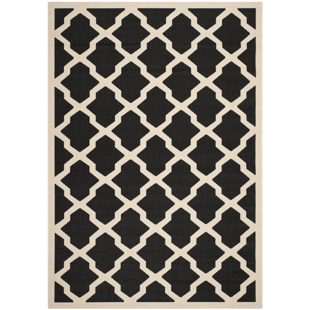 SAFAVIEH Indoor Outdoor CY6903-266 Courtyard Black / Beige Rug Image 1