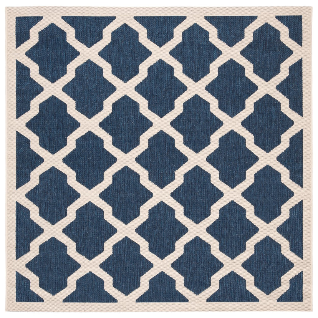 SAFAVIEH Indoor Outdoor CY6903-268 Courtyard Navy / Beige Rug Image 1