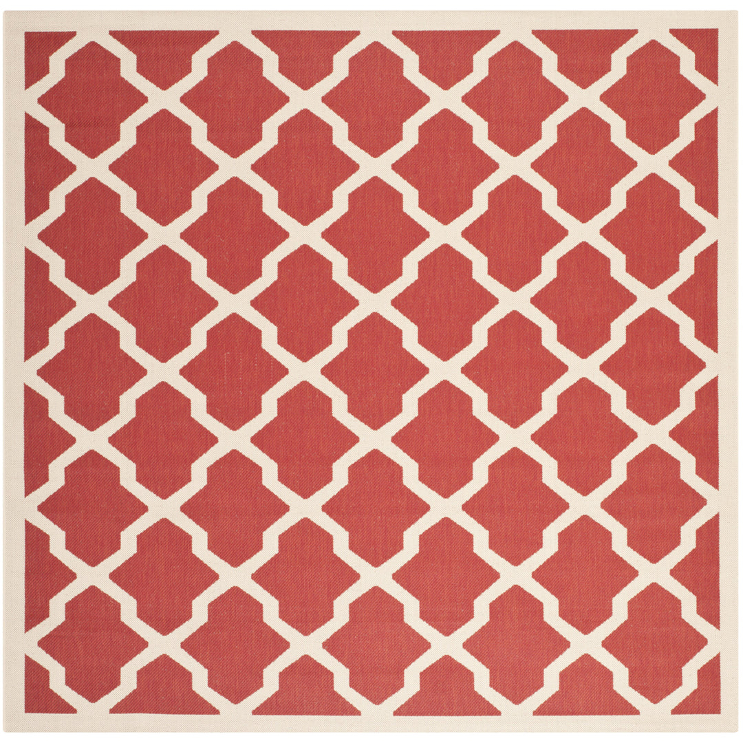 SAFAVIEH Outdoor CY6903-248 Courtyard Collection Red / Bone Rug Image 11