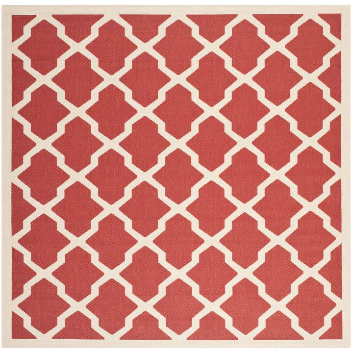 SAFAVIEH Outdoor CY6903-248 Courtyard Collection Red / Bone Rug Image 1