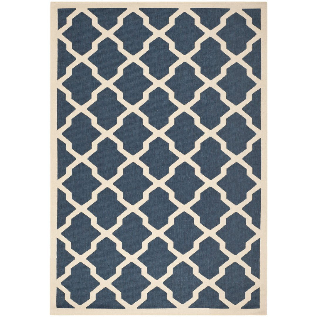 SAFAVIEH Indoor Outdoor CY6903-268 Courtyard Navy / Beige Rug Image 1