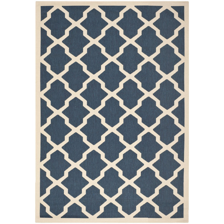 SAFAVIEH Indoor Outdoor CY6903-268 Courtyard Navy / Beige Rug Image 1