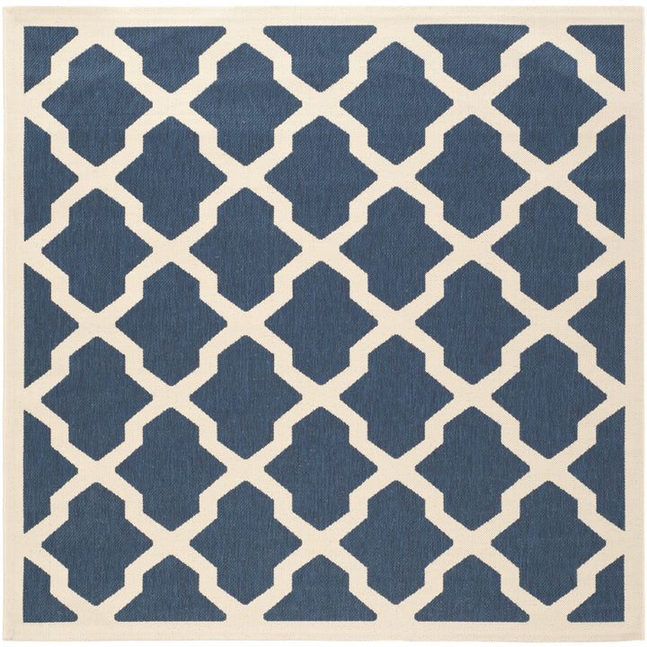 SAFAVIEH Indoor Outdoor CY6903-268 Courtyard Navy / Beige Rug Image 1