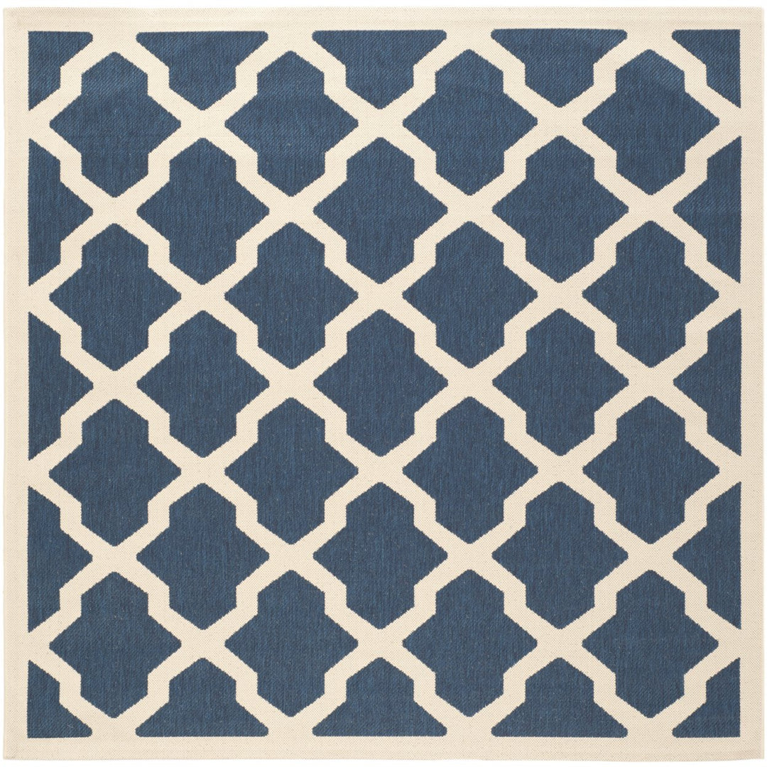 SAFAVIEH Indoor Outdoor CY6903-268 Courtyard Navy / Beige Rug Image 1