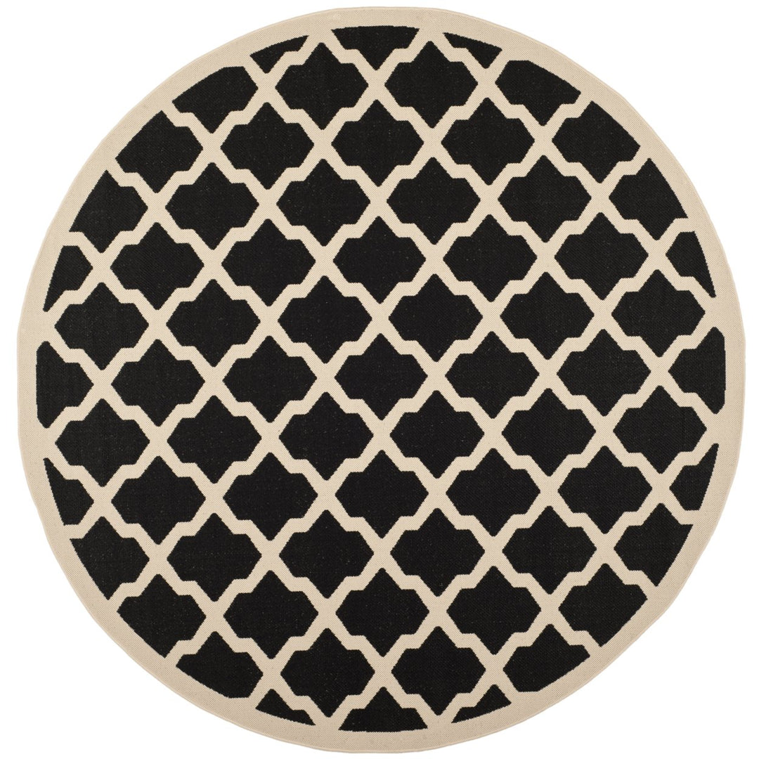 SAFAVIEH Indoor Outdoor CY6903-266 Courtyard Black / Beige Rug Image 1