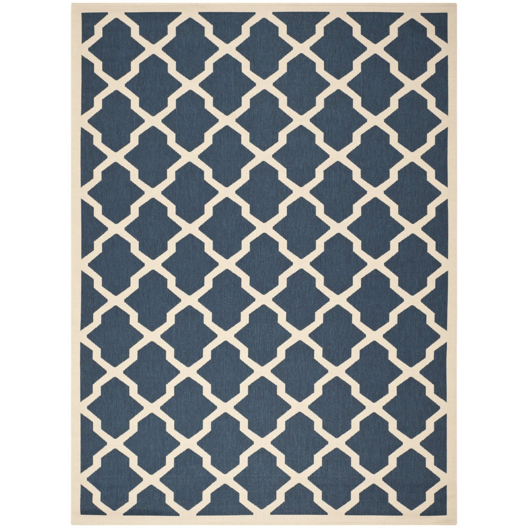 SAFAVIEH Indoor Outdoor CY6903-268 Courtyard Navy / Beige Rug Image 1