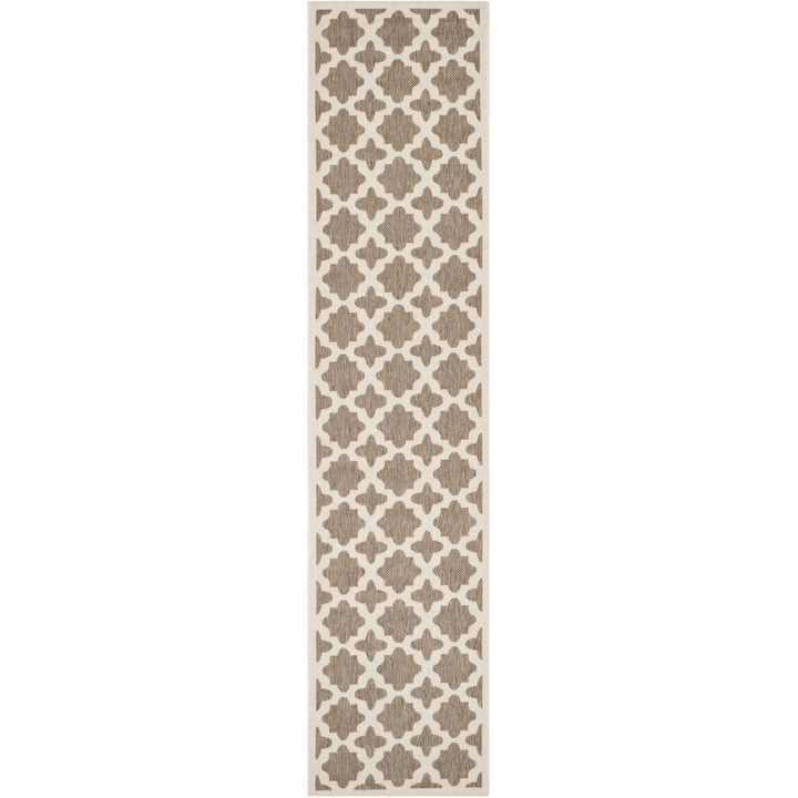 SAFAVIEH Indoor Outdoor CY6913-242 Courtyard Brown / Bone Rug Image 1