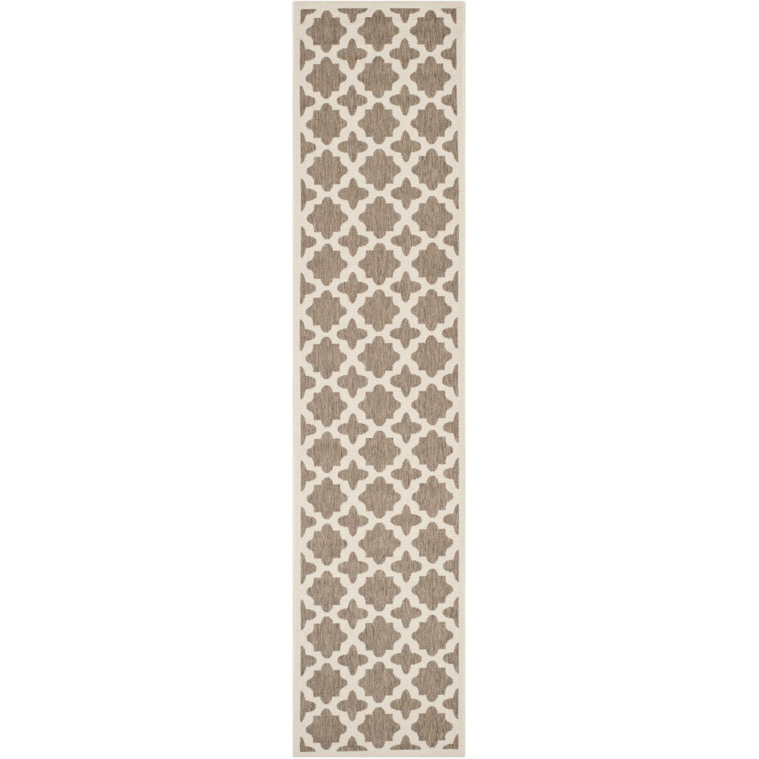 SAFAVIEH Indoor Outdoor CY6913-242 Courtyard Brown / Bone Rug Image 1