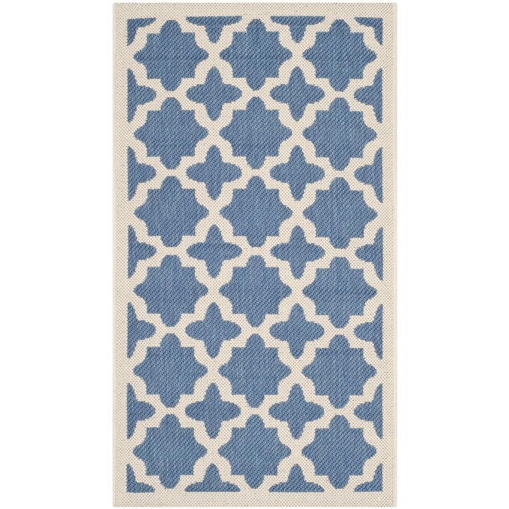 SAFAVIEH Indoor Outdoor CY6913-243 Courtyard Blue / Beige Rug Image 1