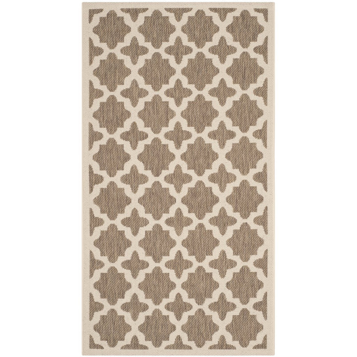 SAFAVIEH Indoor Outdoor CY6913-242 Courtyard Brown / Bone Rug Image 1