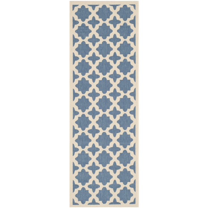 SAFAVIEH Indoor Outdoor CY6913-243 Courtyard Blue / Beige Rug Image 3