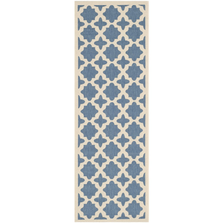 SAFAVIEH Indoor Outdoor CY6913-243 Courtyard Blue / Beige Rug Image 1