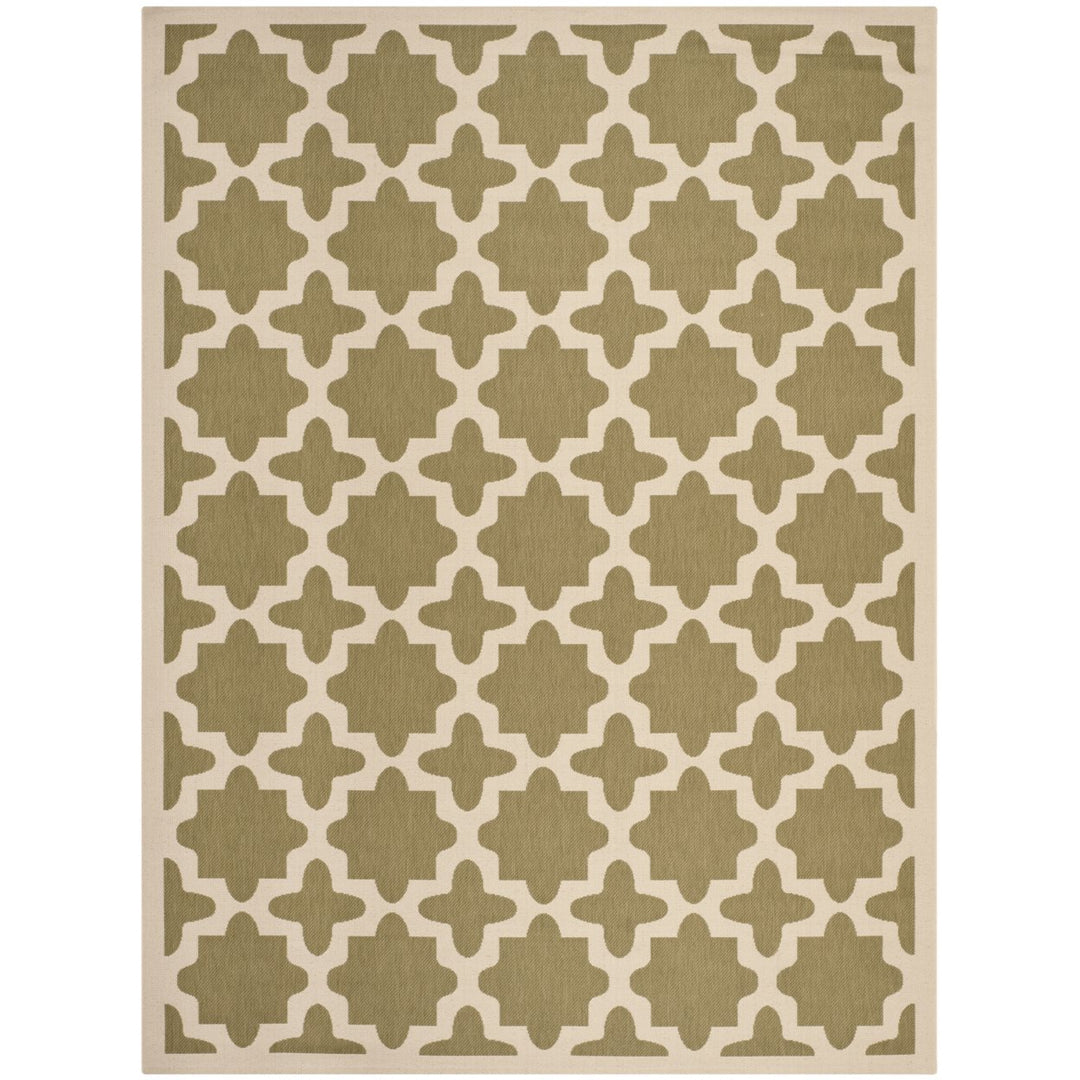 SAFAVIEH Indoor Outdoor CY6913-244 Courtyard Green / Beige Rug Image 1