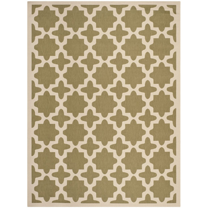 SAFAVIEH Indoor Outdoor CY6913-244 Courtyard Green / Beige Rug Image 1